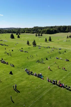 Aerial view of the Field of Dreams grass fields