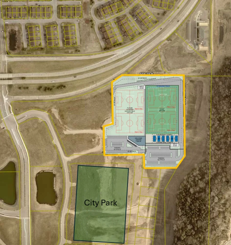 Aerial view of the Lot 7 St. Croix Meadows site